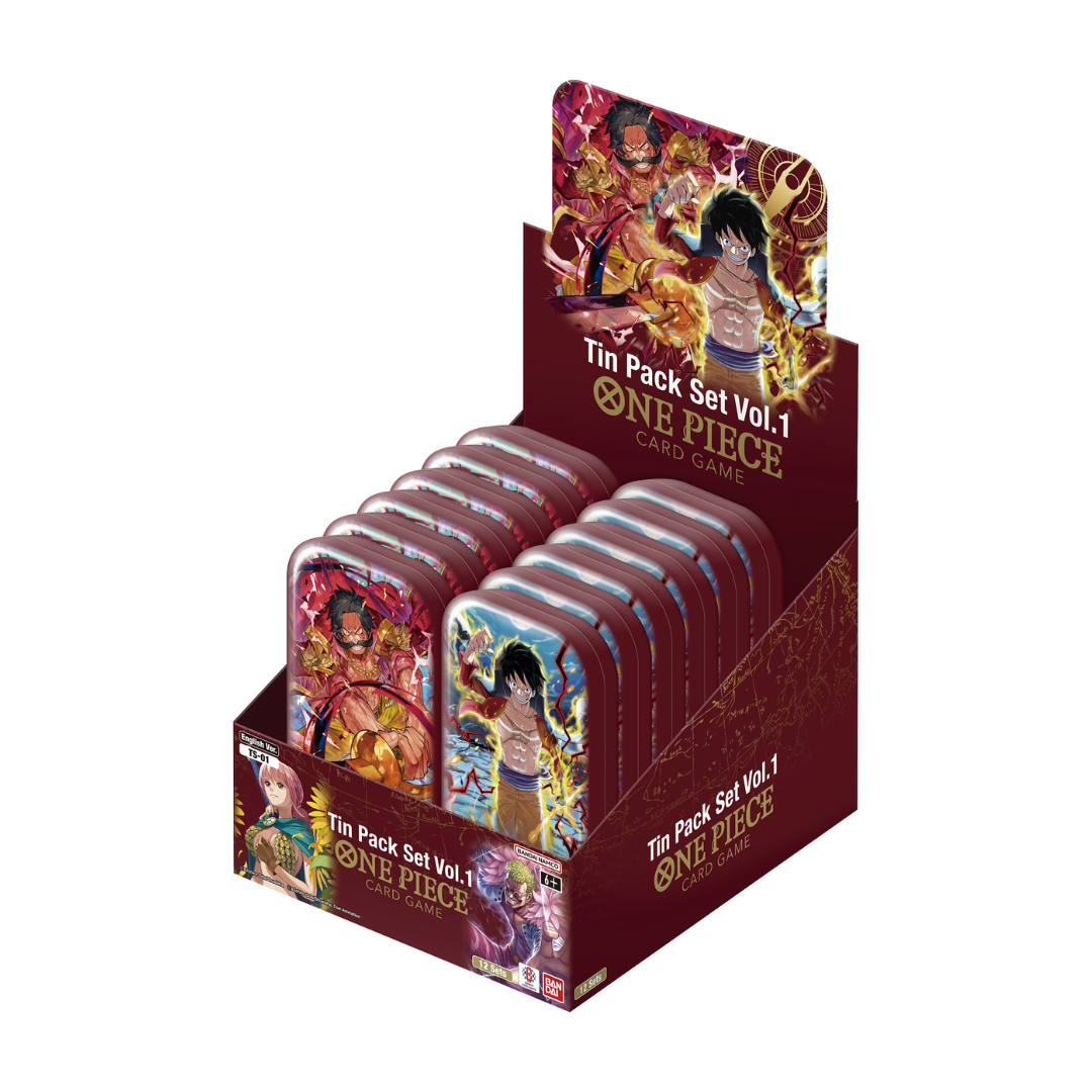 One Piece Card Game - TS01 Tin Pack Set Vol.1 Display