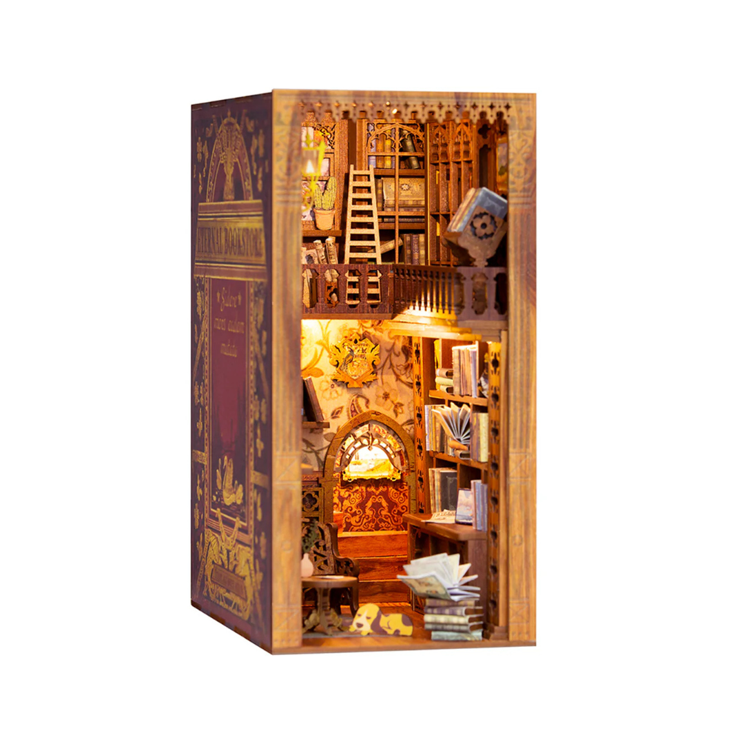 DIY Miniature Kit Book Nook  Eternal Bookstore w/ Dust Cover