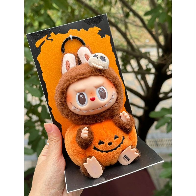 Labubu The Monsters Happy Halloween Party Series Sitting Pumpkin Vinyl Plush Pendant Limited Edition