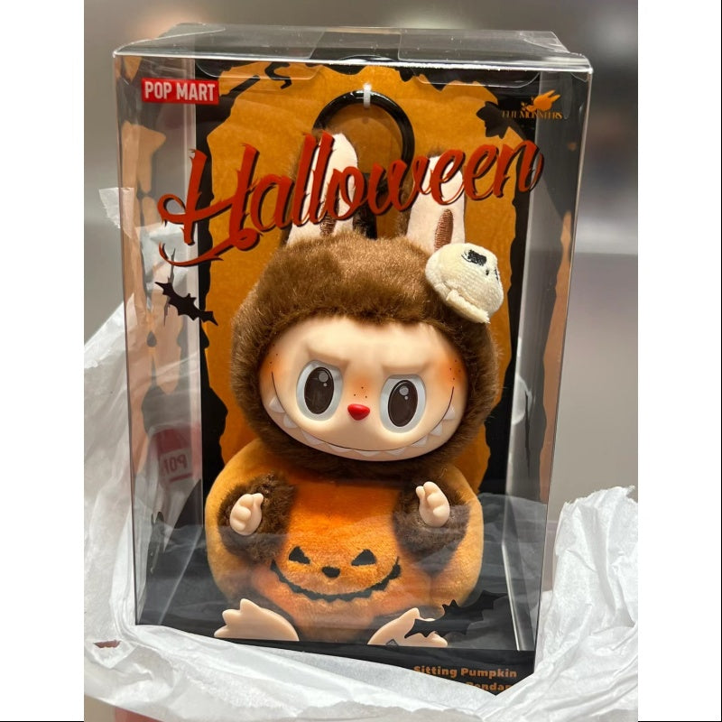Labubu The Monsters Happy Halloween Party Series Sitting Pumpkin Vinyl Plush Pendant Limited Edition