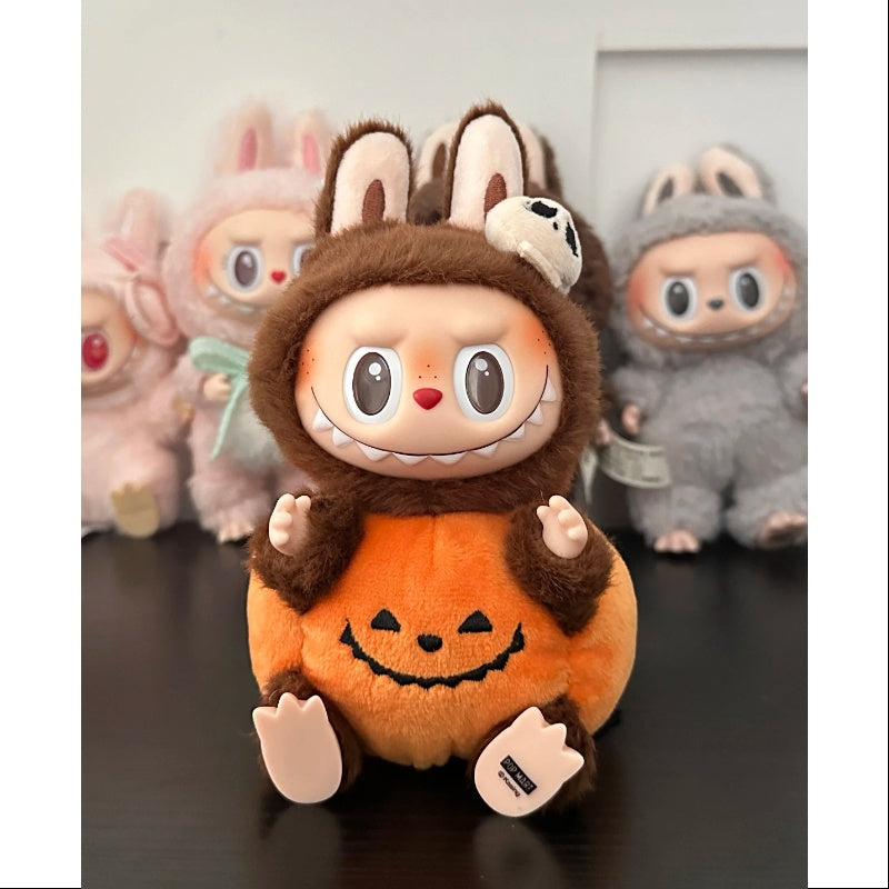 Labubu The Monsters Happy Halloween Party Series Sitting Pumpkin Vinyl Plush Pendant Limited Edition
