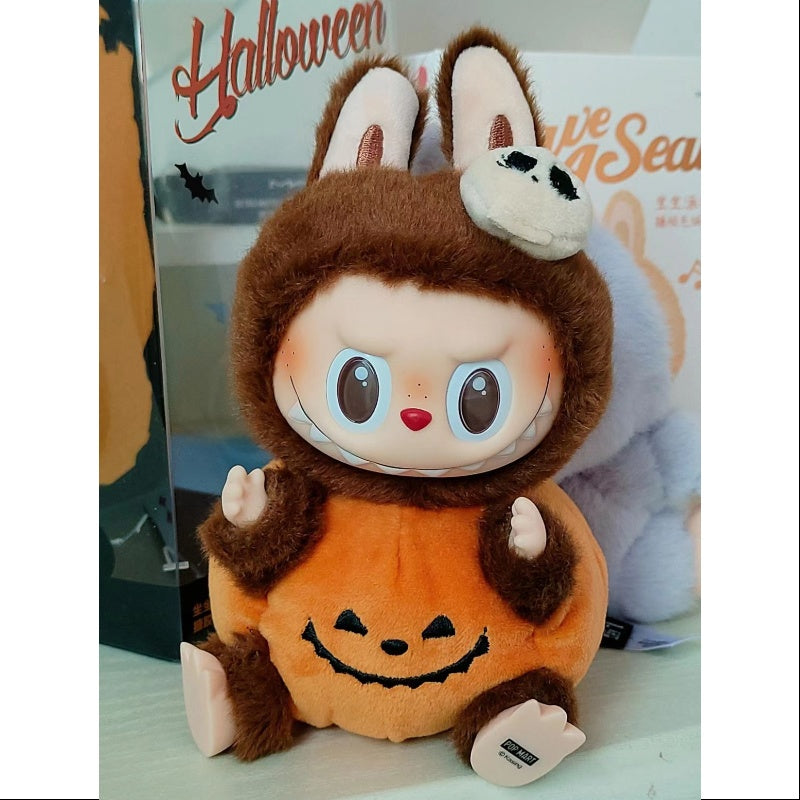 Labubu The Monsters Happy Halloween Party Series Sitting Pumpkin Vinyl Plush Pendant Limited Edition