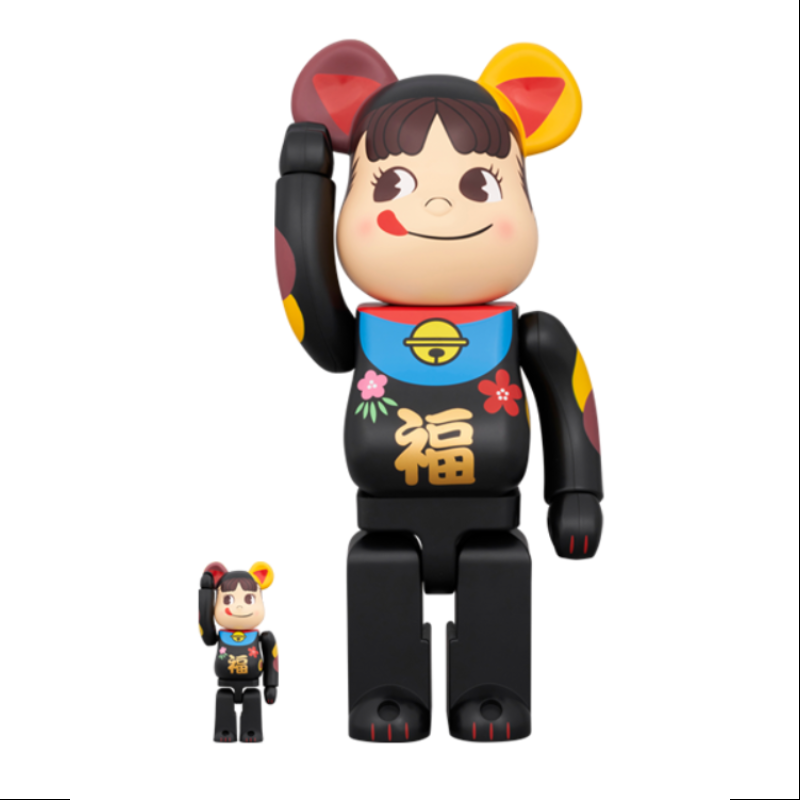 Bearbrick Peko Lucky Cat Lucky Black 400% & 100% Be@rbrick 2024 Limited