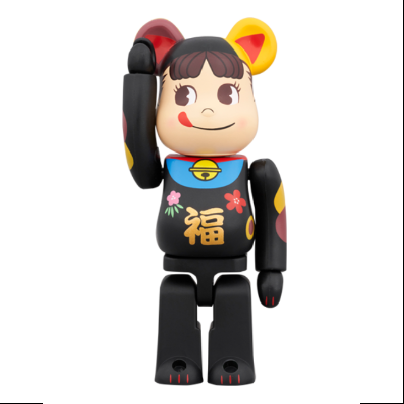 Bearbrick Peko Lucky Cat Lucky Black 400% & 100% Be@rbrick 2024 Limited