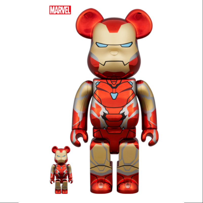 Bearbrick Iron Man Mark 85 Chrome Ver.400% & 100% Be@rbrick 2024 Limited