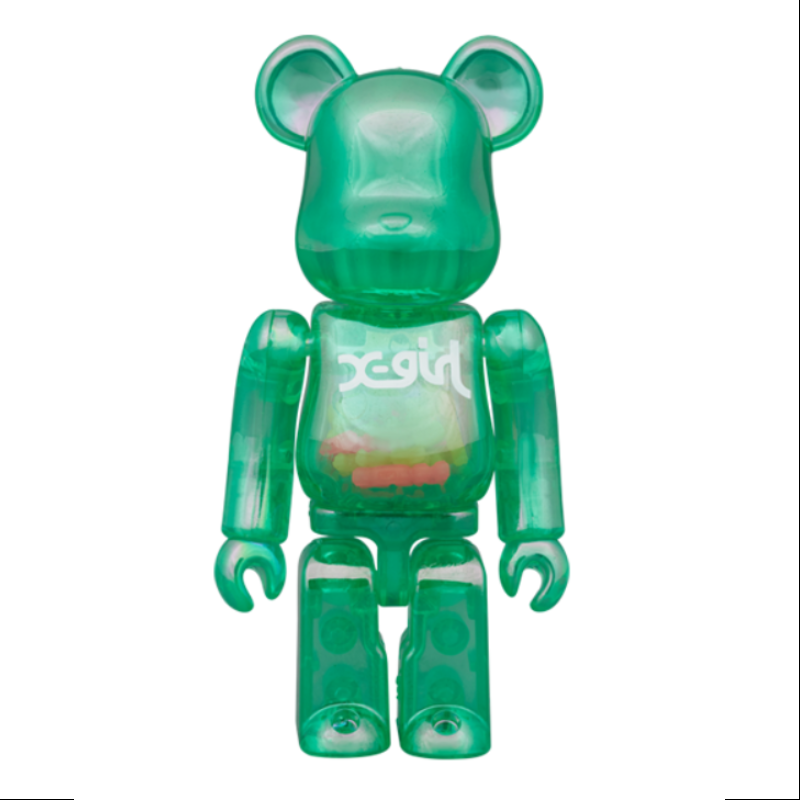 Bearbrick X-girl Clear Green Ver.400% & 100% Be@rbrick 2023 Limited