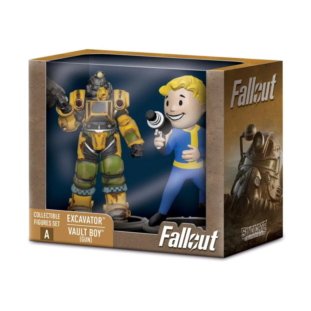 Fallout Excavator & Vault Boy (Gun) Mini Figure Set (Deathclaw BAF)
