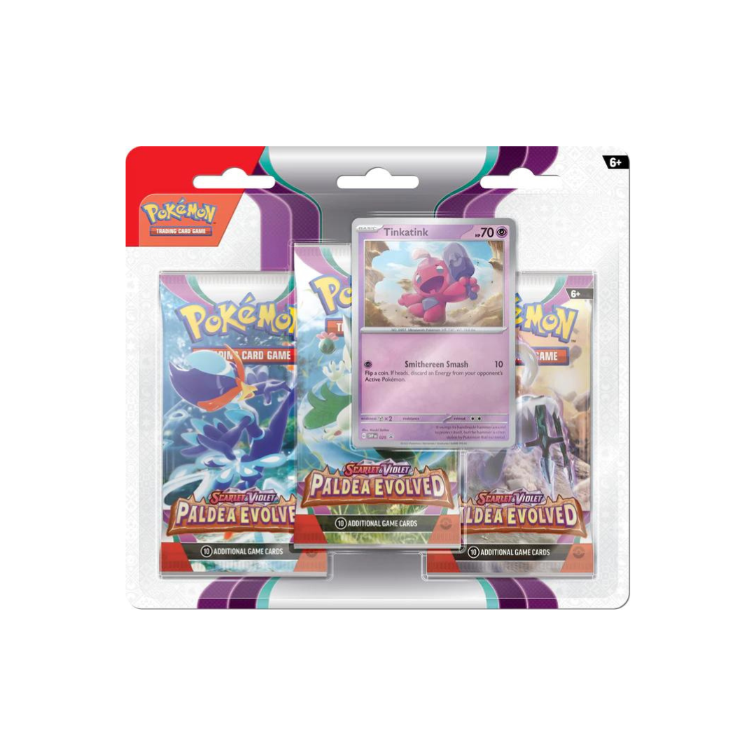 Pokemon - Scarlet and Violet - Paldea Evolved - 3 Pack Blister - Tinkatink