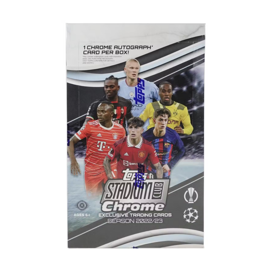 2022/23 Topps Stadium Club Chrome UEFA Club Competitions Soccer Hobby Box