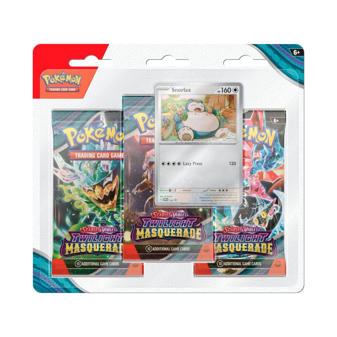 Pokemon - Scarlet and Violet - Twilight Masquerade - 3 Pack Blister - Snorlax