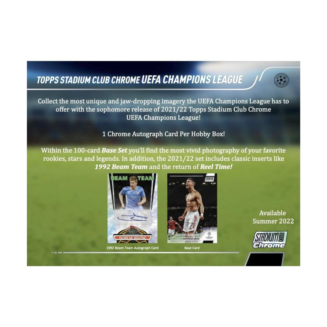 2021-22 Topps Stadium Club Chrome UEFA Champions League Soccer Hobby Box