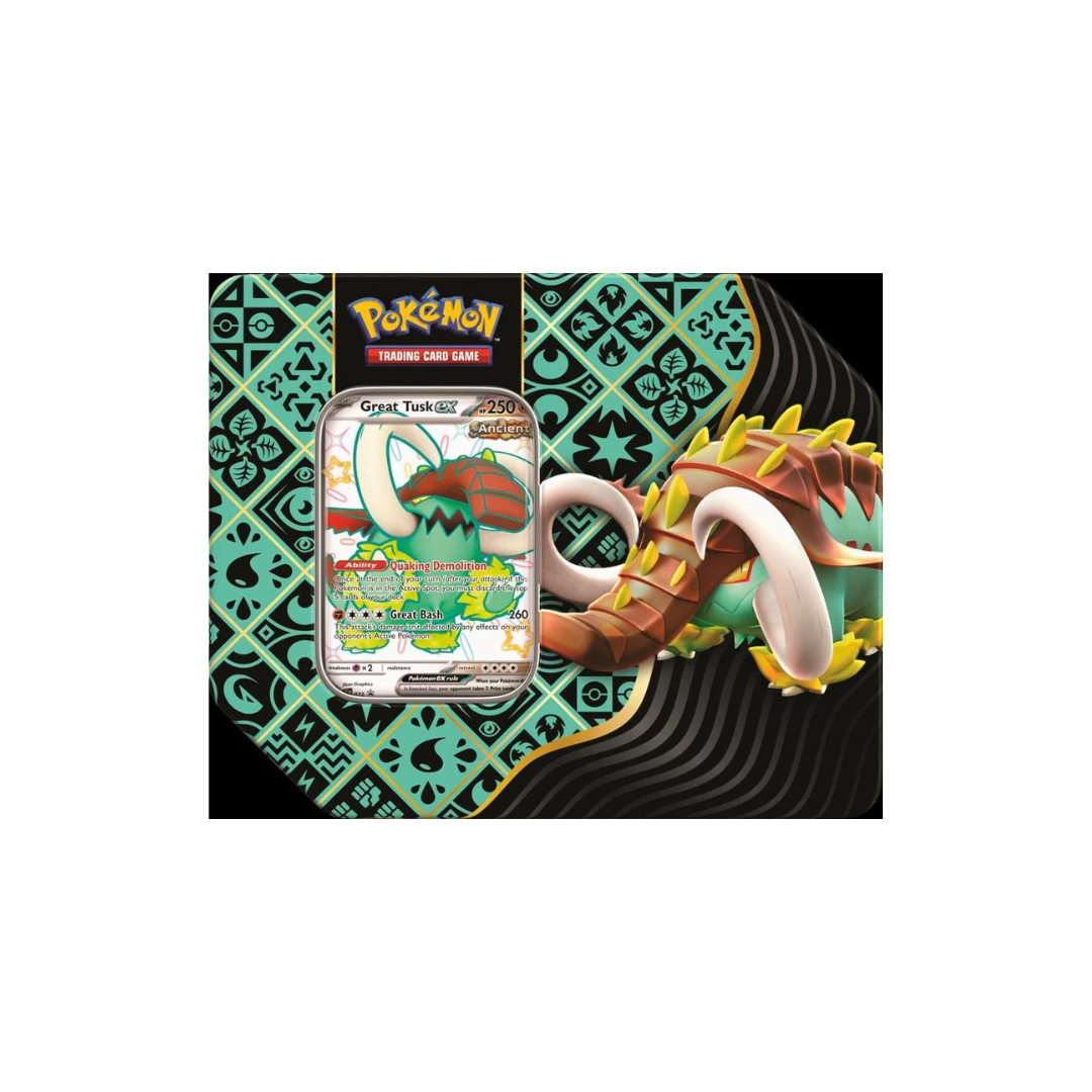 Pokemon Scarlet and Violet Paldean Fates Tin Great Tusk Ex